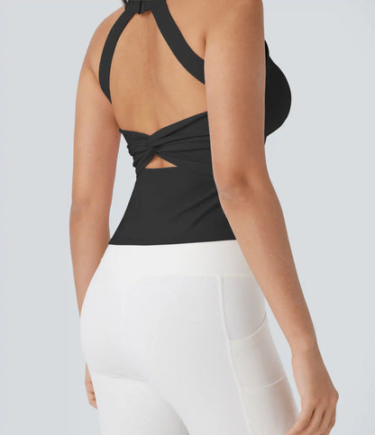 SoftlyZero™ Plush Cut Out Yoga Tank Top DD-F Cups