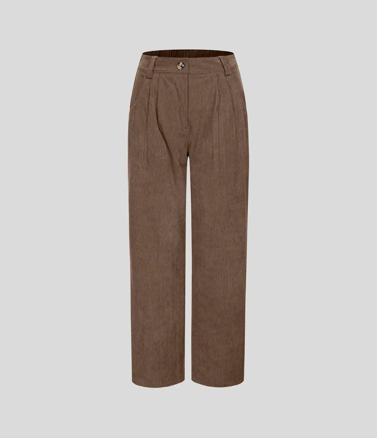 Mid Rise Zipper Pocket Corduroy Casual Pants