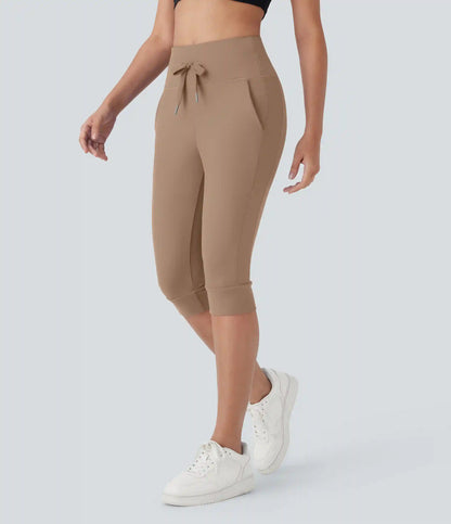SoftlyZero™ Plush High Waisted Drawstring Pocket Yoga Pedal Pusher Joggers