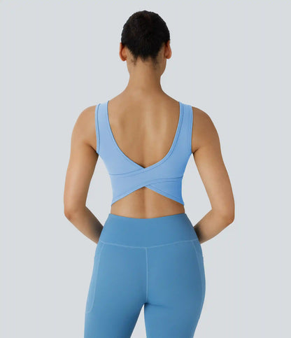 U Neck Crossover Barre Ballet Dance Tank Top A-D Cups