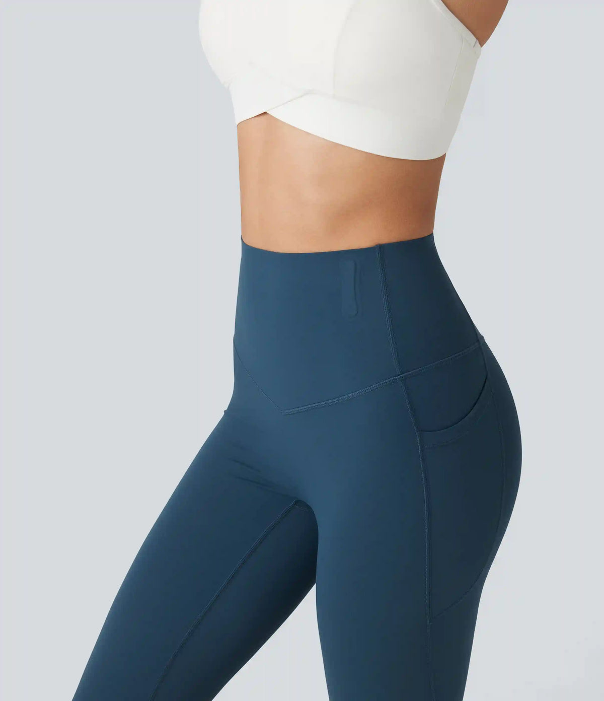 Halara UltraSculpt™ High Waisted Anti-Roll Tummy Control Shaping Workout Pedal Pushers Leggings with Pockets