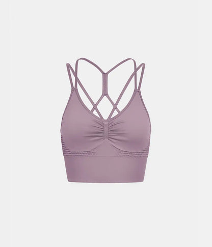 OneForm Seamless Flow Low Support Ruched Double Straps Sports Bra A-D Cups